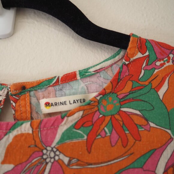 Marine Layer Layne Vintage Floral Mini Dress sz M - Picture 8 of 10